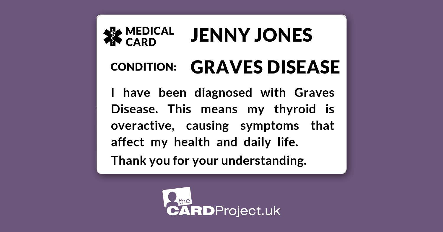 Graves Disease Mono Medical ID Card (FRONT)